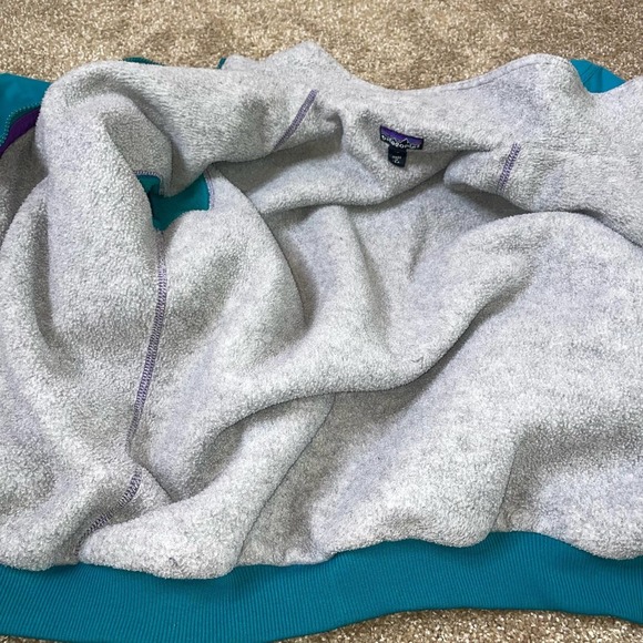 Patagonia coat Vintage jacket fleece lined nylon exterior full zip up snap SZ S - Picture 9 of 12